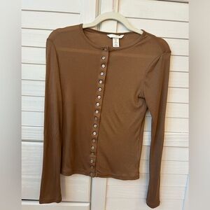 H&M Gold Button-Up Women Top- size Small